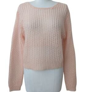 Sostanza pink iridescent shimmer mohair blend sweater vintage size large